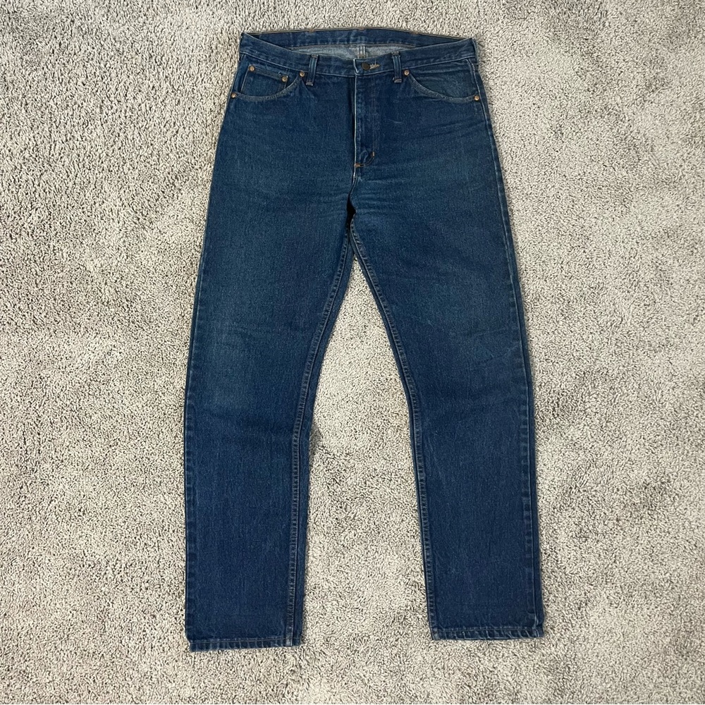 VINTAGE WRANGLER 909 ‘Blue’ REGULAR FIT JEANS MADE IN USA SIZE 36W X 34L
